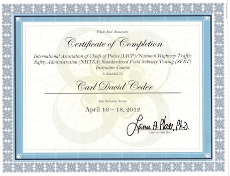 nhtsa instructor course